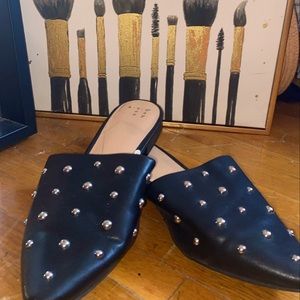 Black, open back, spiky shoes. (Never worn)